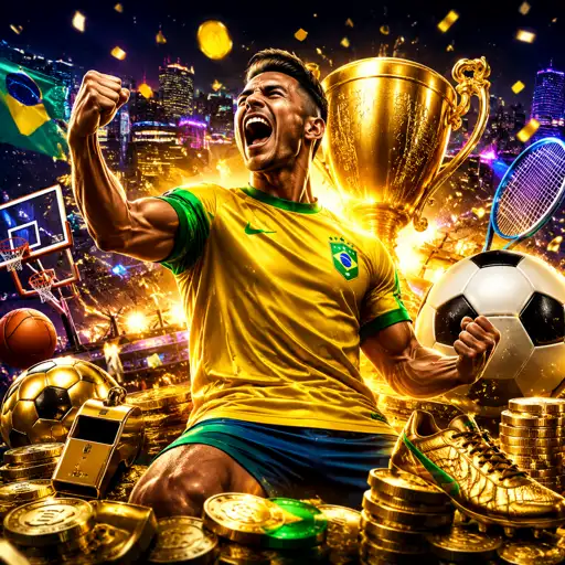 Estádio de futebol iluminado à noite pronto para a rodada